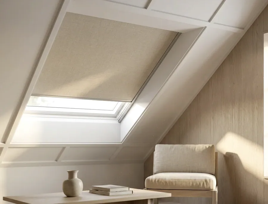 Skylight & shaped-window blinds fitted in an Eldoraigne home